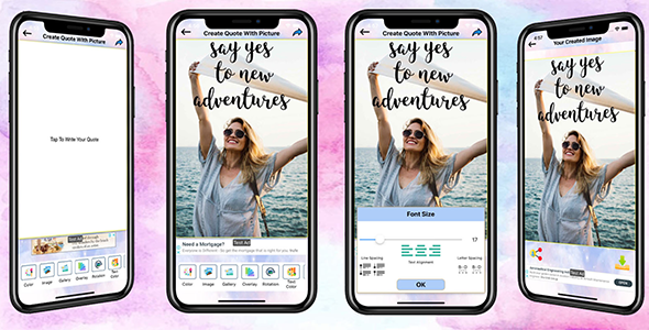 Quotes Maker with your photo (Support iOS version 17 and Swift 5) - CodeCanyon Item for Sale