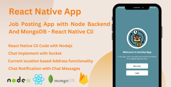 Job Posting App with Node Backend And MongoDB - React Native Cli - CodeCanyon Item for Sale