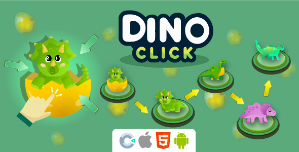 Dino Clicker - HTML5 - Construct 3 - CodeCanyon Item for Sale