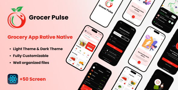 Grocer Pulse Mobile App React Native Template - CodeCanyon Item for Sale