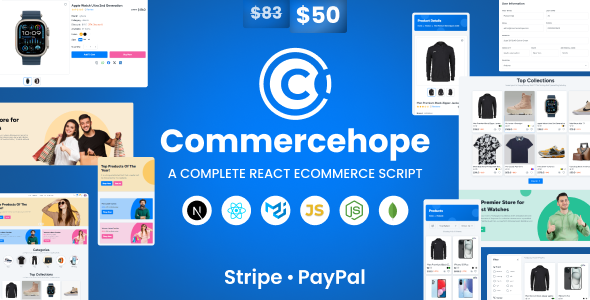 Commercehope - React Ecommerce Script Next js, MUI, Node & REST APIs - CodeCanyon Item for Sale