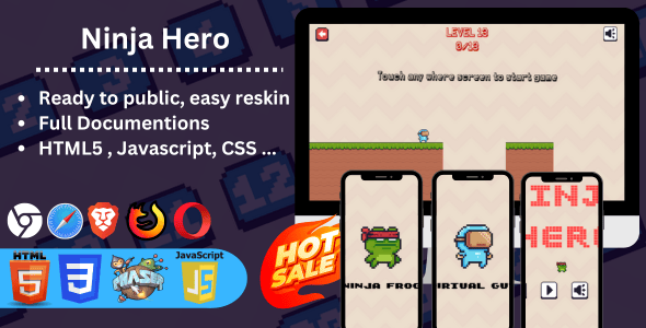 Hero Ninja - HTML5 Game (Construct 3) - CodeCanyon Item for Sale