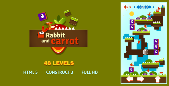 Rabbit & Carrot - HTML5 Game (Construct3) - CodeCanyon Item for Sale