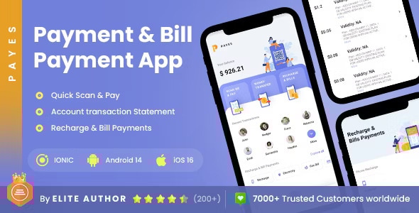 2 App Template| Online Transactions | eWallet App | Bookings & Recharge | Digital Payments | Payes - CodeCanyon Item for Sale