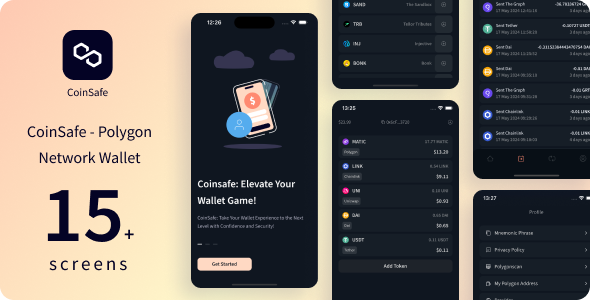 CoinSafe - Polygon Network Wallet | React Native CLI 0.74.1 - CodeCanyon Item for Sale