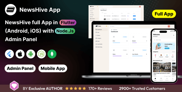 NewsHive: Flutter Full App (Android, iOS) with NodeJs Backend | BuzzStream App - CodeCanyon Item for Sale