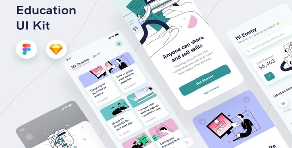 Education App UI Kit - CodeCanyon Item for Sale