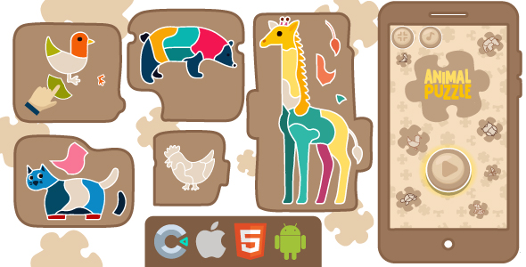 Animal puzzle - HTML5 - Construct 3 - CodeCanyon Item for Sale