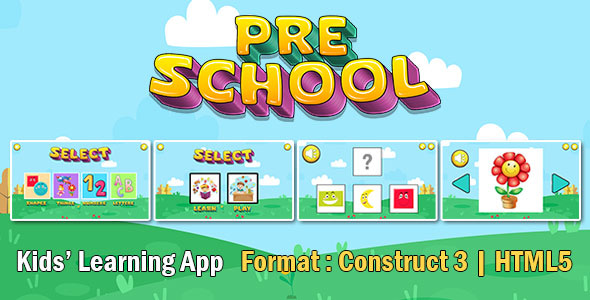 Pre School v1 Game (Construct 3 | C3P | HTML5) Educational Game - CodeCanyon Item for Sale