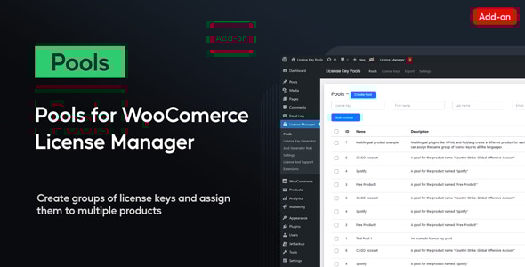 Pools For WooCommerce License Manager - CodeCanyon Item for Sale