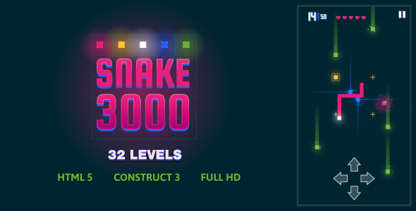 Snake 3000 - HTML5 Game (Construct3) - CodeCanyon Item for Sale