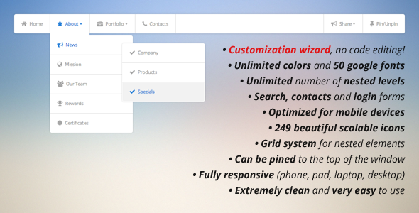 Pure CSS3 Mega Menu - CodeCanyon Item for Sale