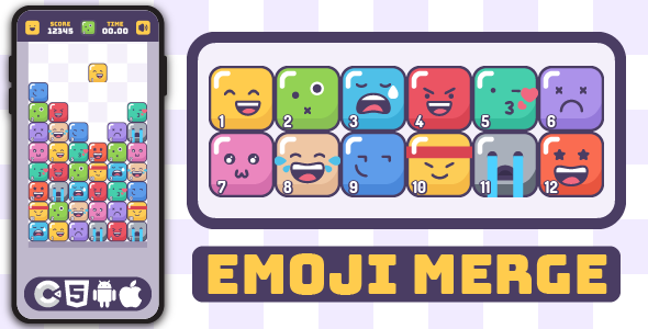Emoji Merge - HTML5 Game, Construct 3 - CodeCanyon Item for Sale