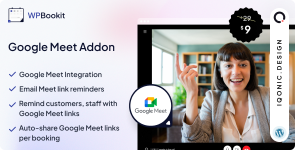 WPBookit WordPress Plugin Google Meet Add-on - CodeCanyon Item for Sale