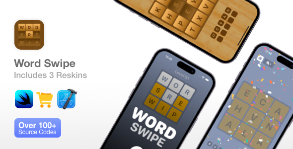 Word Swipe - iOS Game with 3 Reskins included - CodeCanyon Item for Sale