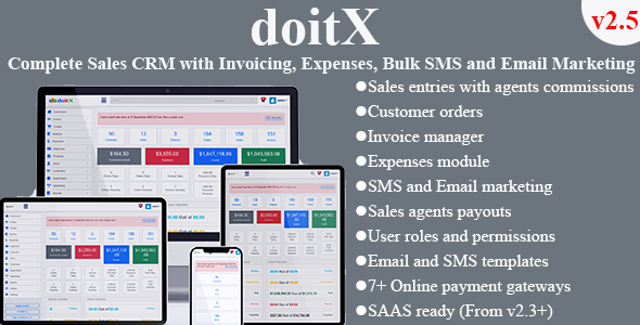 doitX : Complete Sales CRM with Invoicing, Expenses, Bulk SMS and Email Marketing with SAAS Addon - CodeCanyon Item for Sale