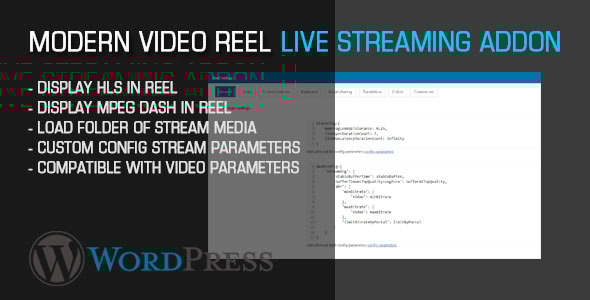Video Reel Live Streaming AddOn for WordPress - CodeCanyon Item for Sale