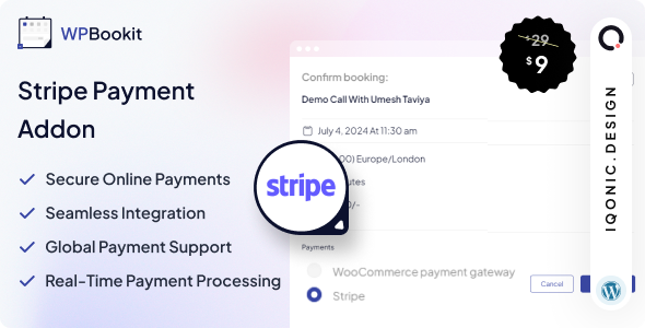 WPBookit - Stripe Payment (Addon) - CodeCanyon Item for Sale
