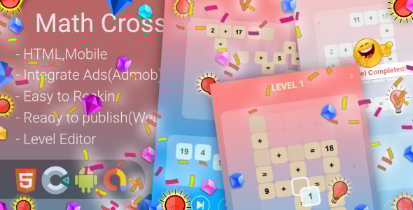 Math Cross Puzzle(Html5 + Construct 3 +Mobile) - CodeCanyon Item for Sale