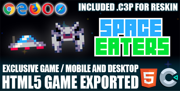 Space Eaters Game - HTML5 / Construct3 Source-Code - CodeCanyon Item for Sale