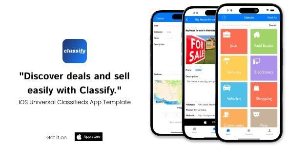 Classify | iOS Universal Classifieds App Template (Swift) - CodeCanyon Item for Sale