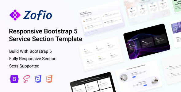 Zofio - Responsive Bootstrap 5 Service Section Template - CodeCanyon Item for Sale