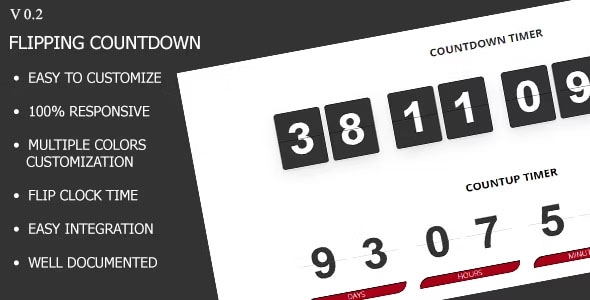 Flipping Countdown JQuery Plugin - 100% Responsive - CodeCanyon Item for Sale