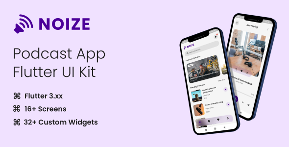 Noize - Podcast App Flutter UI Kit - CodeCanyon Item for Sale