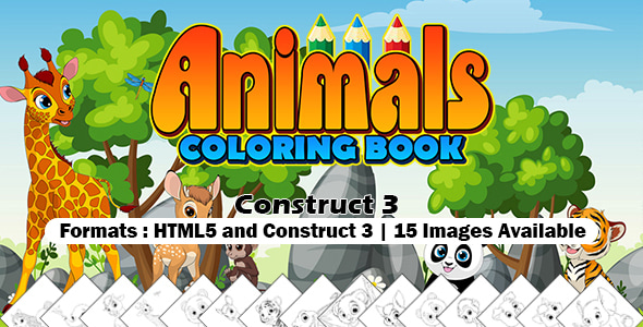 Animals Coloring Book App (Construct 3 | C3P | HTML5) Painting App - CodeCanyon Item for Sale