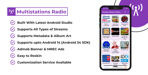 Multiple Stations Radio App - CodeCanyon Item for Sale