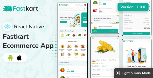 Fastkart - eCommerce React Native Mobile App Addon - CodeCanyon Item for Sale