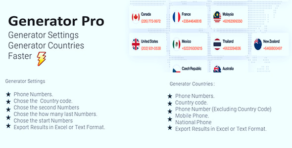 Generator Phone Numbers Pro - CodeCanyon Item for Sale