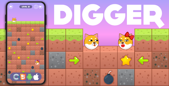 Digger Lover - HTML5 Game, Construct 3 - CodeCanyon Item for Sale