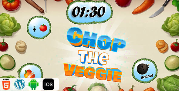 Chop The Veggie - HTML5 Construct3 Game - CodeCanyon Item for Sale