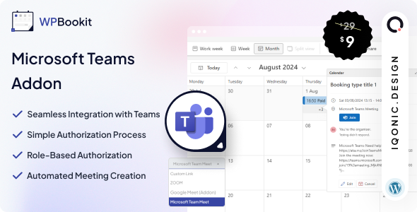 WPBookit WordPress Plugin Add-on for Microsoft Teams Meetings - CodeCanyon Item for Sale