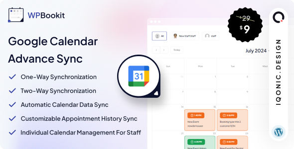 WPBookit WordPress Plugin Add-on for Google Calendar Synchronization - CodeCanyon Item for Sale