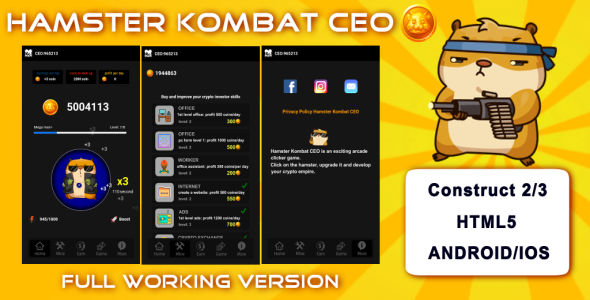 Hamster Kombat CEO|Construct2/3|HTML5|.capx - CodeCanyon Item for Sale