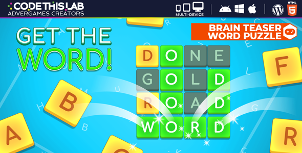 Get the Word - HTML5 Logic Game - CodeCanyon Item for Sale
