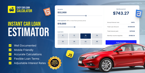 Easy Car Loan Calculator - CodeCanyon Item for Sale