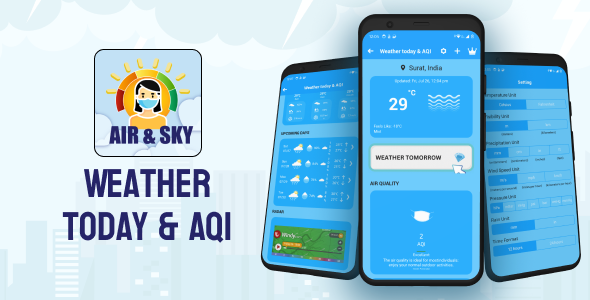 AQI and Weather Forecast || Android App || Java - CodeCanyon Item for Sale