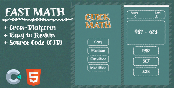 Fast Math - Hide Math - HTML5 Construct3 - CodeCanyon Item for Sale