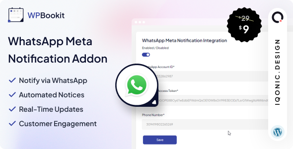 WPBookit - WhatsApp Notification (Addon) - CodeCanyon Item for Sale