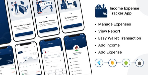 Income & Expense tracker - Flutter App UI Kit - CodeCanyon Item for Sale