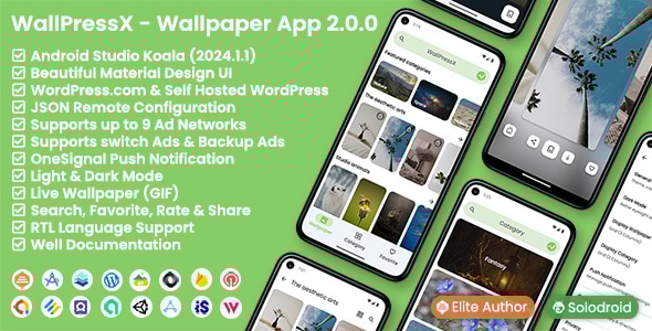 WallPressX – WordPress Wallpaper App – WordPress API – One Post for Multiple Wallpapers WallPressX – WordPress Wallpaper App – WordPress API – One Post for Multiple Wallpapers