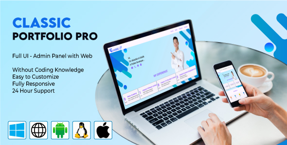 Classic Flutter Portfolio Pro - Web and Admin Panel - CodeCanyon Item for Sale