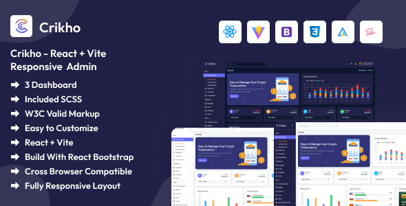 Crikho - React + Vite Responsive Admin Templates - CodeCanyon Item for Sale