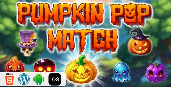 Pumpkin Pop Match - HTML5 Construct3 Game - CodeCanyon Item for Sale
