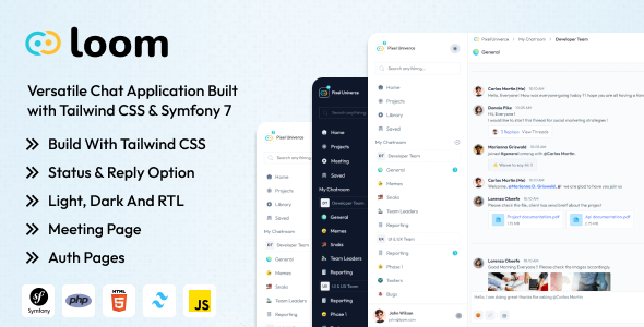 Loom Symfony - The Ultimate Chat UI Kit Template - CodeCanyon Item for Sale