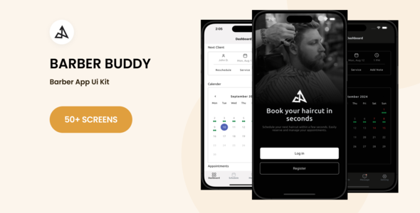 Barber Buddy - Barber UI Kit | Flutter 3.0 | Android | iOS | BloC | Clean architecture - CodeCanyon Item for Sale