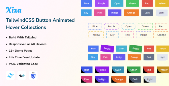 Xixa -TailwindCSS Button Animated Hover Collections - CodeCanyon Item for Sale
